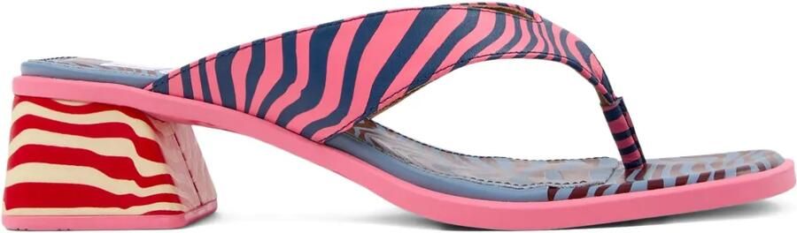 Camper Kora gestreepte sandalen Roze