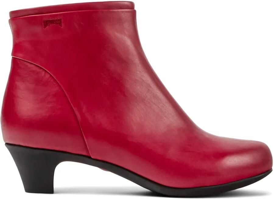 Camper Leren laarzen met ronde neus Rood