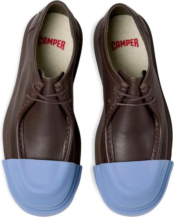 Camper Leren veterschoenen met rubberen neus Bruin - Foto 2