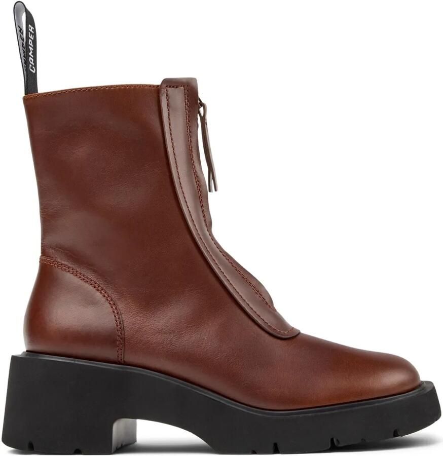 Camper Milah 54mm laarzen met plateauzool en rits Bruin