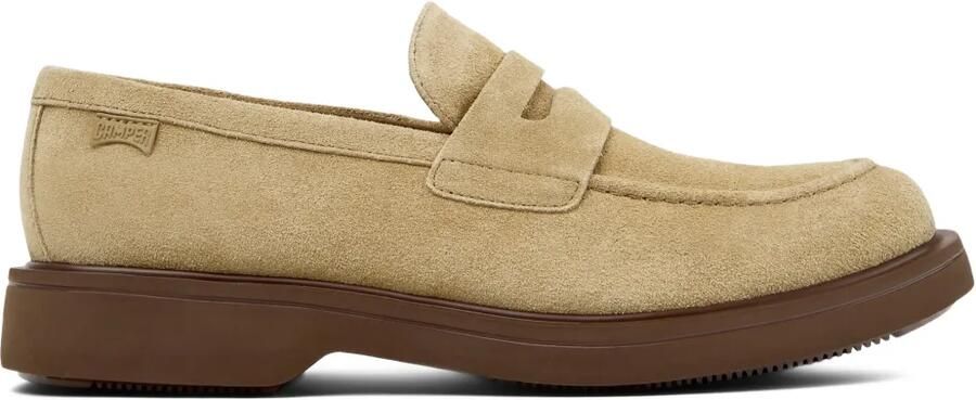 Camper Norman suède loafers met penny detail Beige