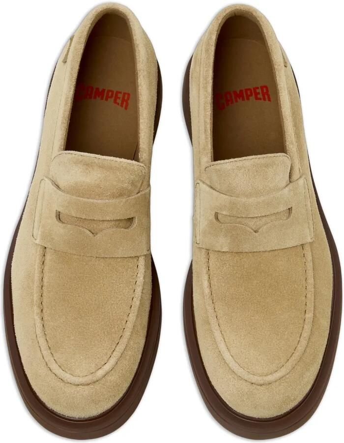 Camper Norman suède loafers met penny detail Beige - Foto 2