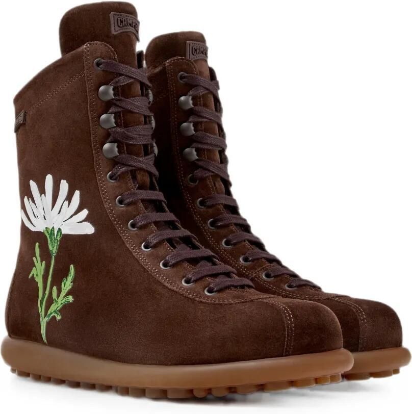 Camper Pelotas Ariel enkellaarzen met bloemenprint Bruin - Foto 3