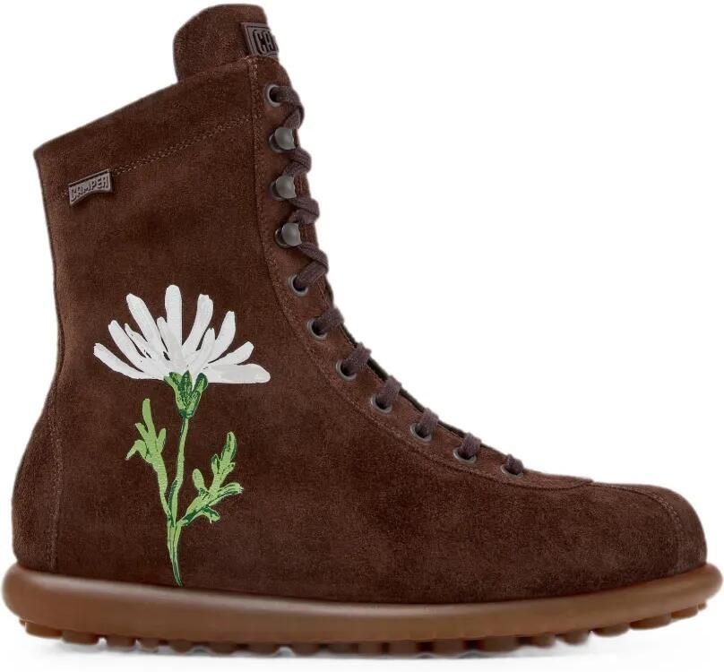 Camper Pelotas Ariel laarzen met geborduurde bloemen Bruin