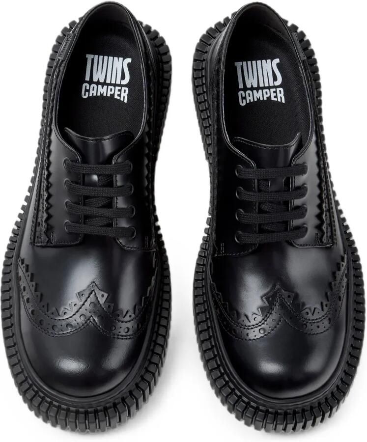 Camper Pix leren loafers met brogue-detail Zwart - Foto 2