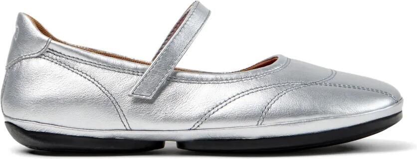 Camper Right Nina ballerina's met klittenband Zilver