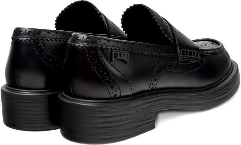 Camper Soepele leren brogue loafers Zwart - Foto 3