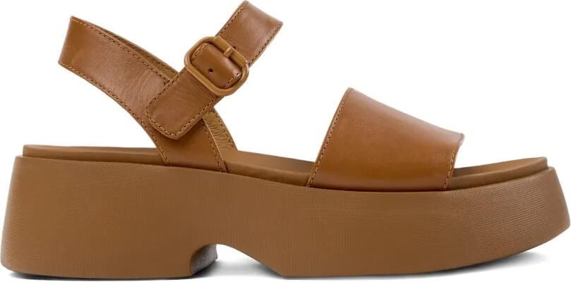Camper Tasha leren sandalen met gesp Bruin