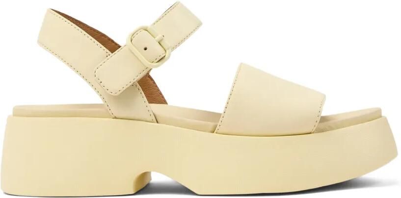 Camper Tasha leren sandalen met gesp Geel