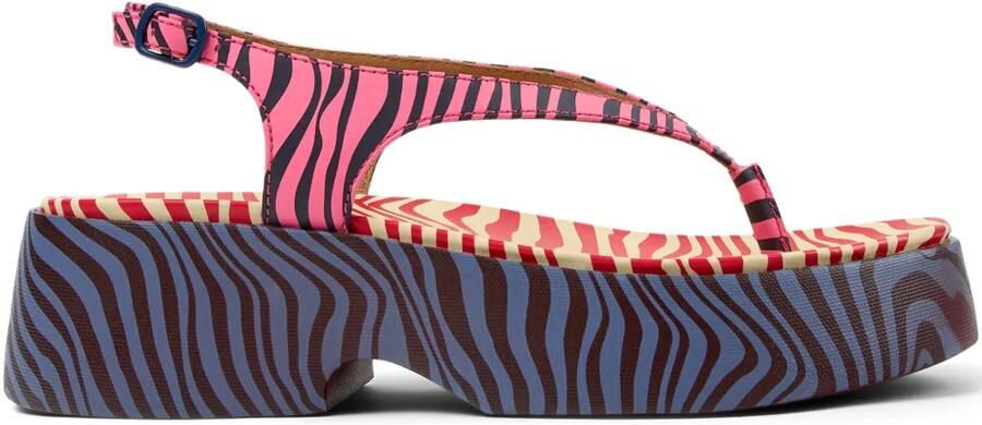 Camper Tasha sandalen met plateauzool en T-bandje Roze
