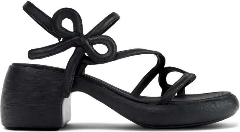 Camper Thelma Twins leren sandalen met strikdetail Zwart