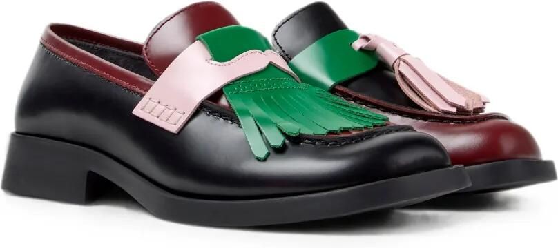 Camper Twins leren loafers met franje Zwart - Foto 5