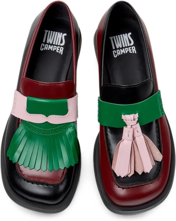 Camper Twins leren loafers met franje Zwart - Foto 2