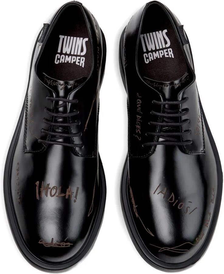 Camper Twins leren schoenen met print Zwart - Foto 2