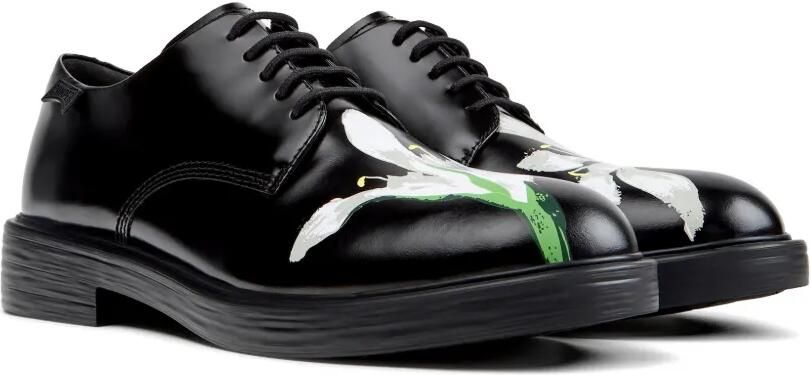 Camper Twins leren veterschoenen met bloemenprint Zwart - Foto 5