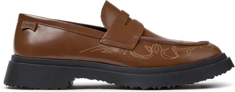 Camper Walden leren loafers met borduurwerk Bruin