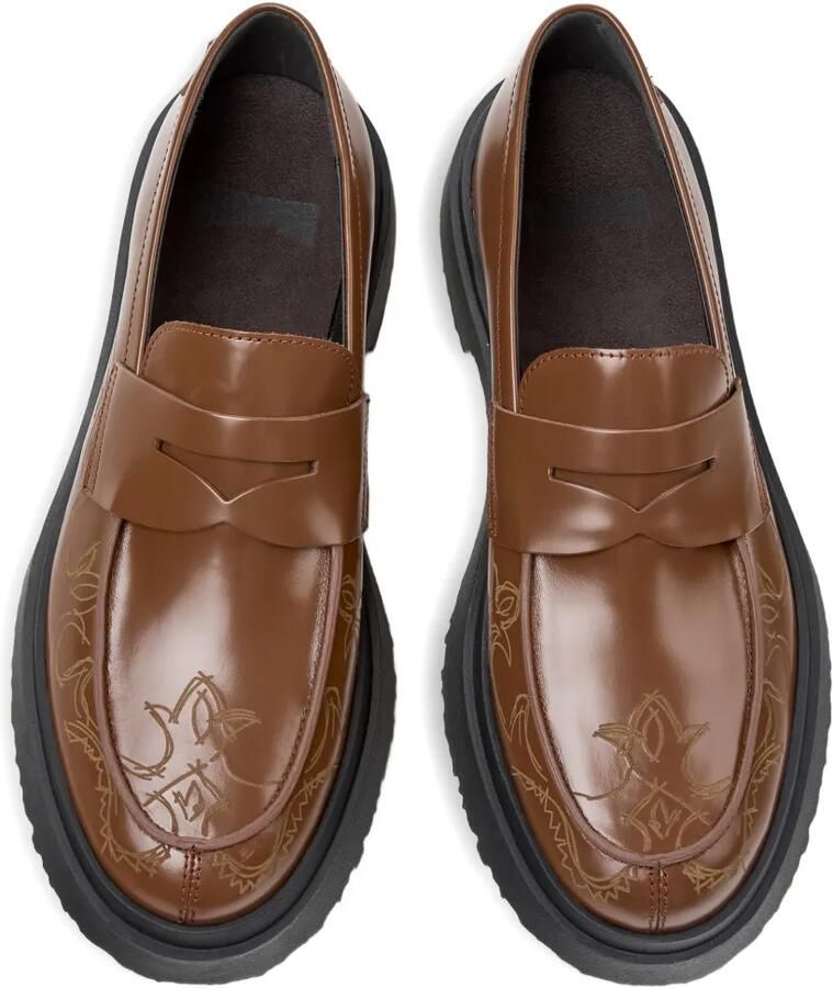 Camper Walden leren loafers met borduurwerk Bruin - Foto 2