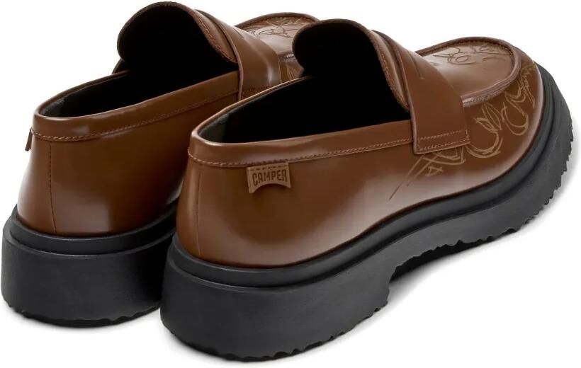 Camper Walden leren loafers met borduurwerk Bruin - Foto 3