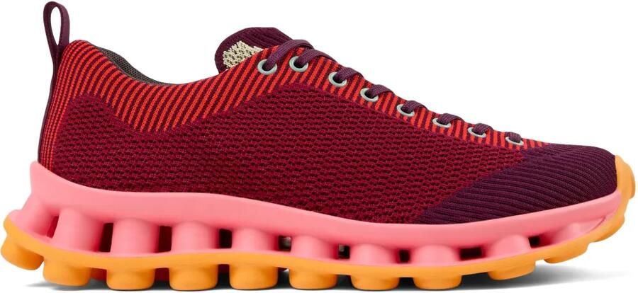Camper x Sunnei Pelotissima gebreide gestreepte sneakers Rood