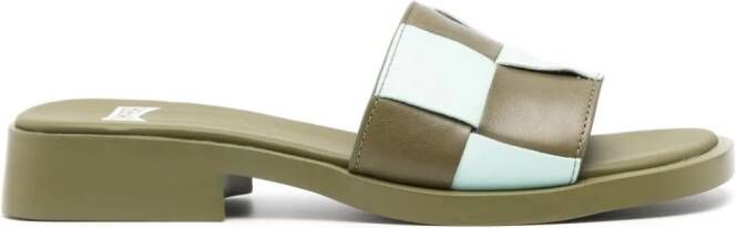 Camper Dana Twins geruite sandalen Groen