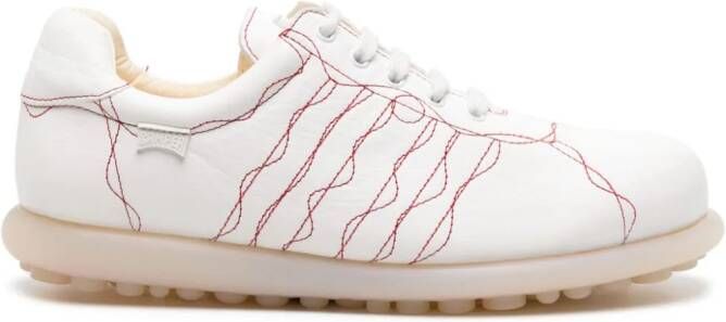 Camper decorative-stitching lace-up sneakers Wit