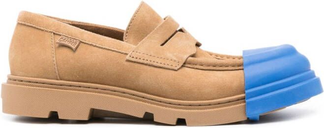 Camper Junction loafers met contrasterende neus Bruin