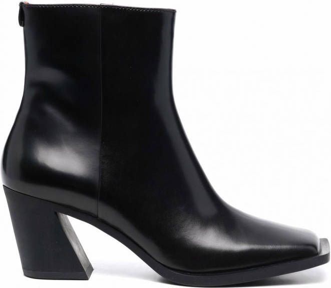 Camper Karole enkellaarzen met rits Zwart