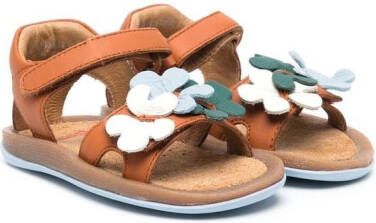 Camper Kids Bicho sandalen met bloemenpatch Bruin