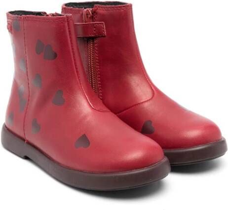 Camper Kids Duet Twins laarzen met hartprint Rood