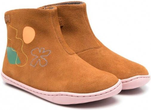 Camper Kids Laarzen met geborduurd detail Bruin