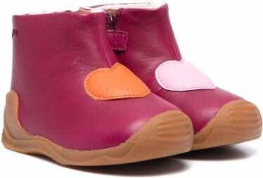 Camper Kids Leren regenlaarzen Roze