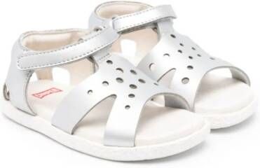 Camper Kids Miko Twins geperforeerde sandalen Zilver