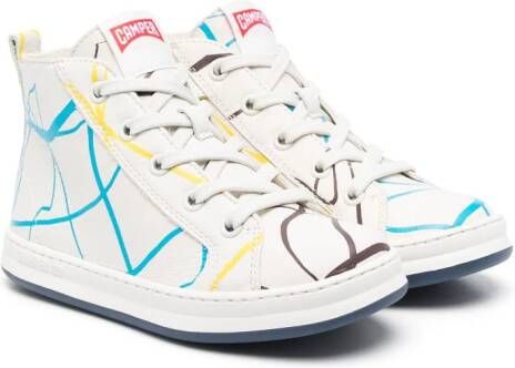 Camper Kids Sneakers met print Wit