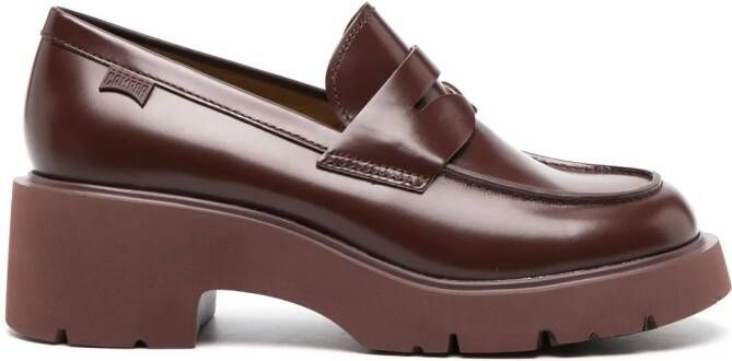 Camper Leren loafers Rood