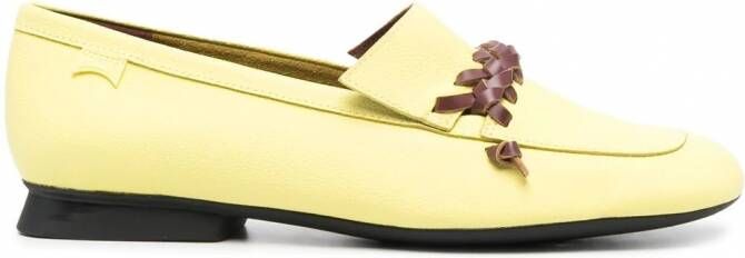 Camper Loafers met gevlochten detail Geel
