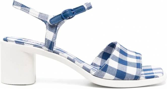Camper Meda sandalen met gingham ruit Blauw