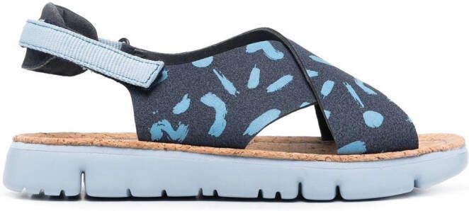 Camper Oruga sandalen met gekruiste bandjes Blauw
