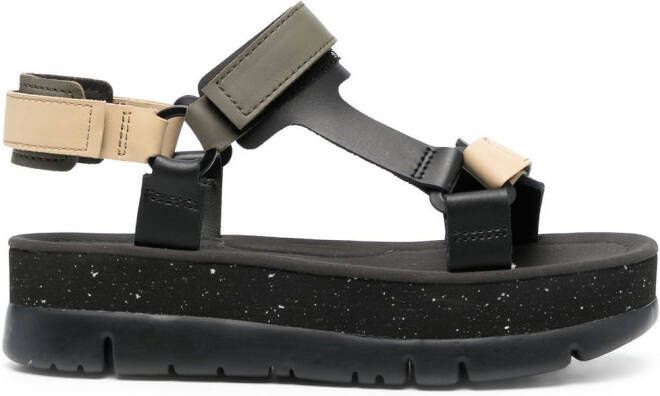 Camper Oruga sandalen met plateauzool Zwart