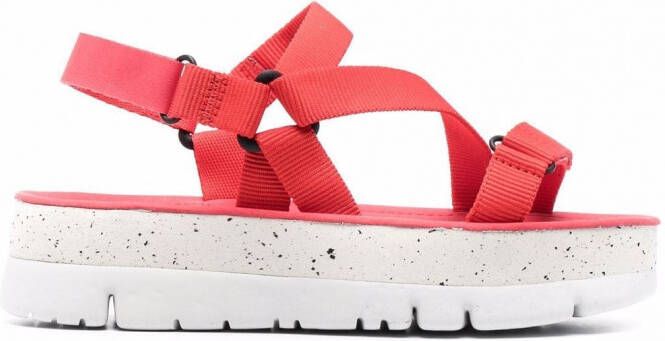 Camper Oruga Up sandalen met plateauzool Rood