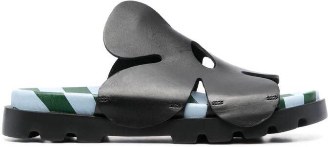 Camper Sandalen met bloemdetail Zwart