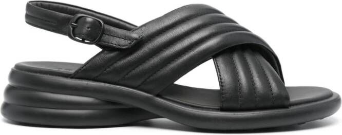 Camper Spiro leren sandalen Zwart