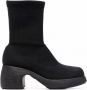 Camper Thelma laarzen met chunky hak dames TENCEL™ Gerecyclede PET rubber Stof 37 Zwart - Thumbnail 1