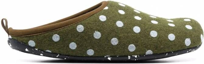 Camper Wabi pantoffels met stippen Groen