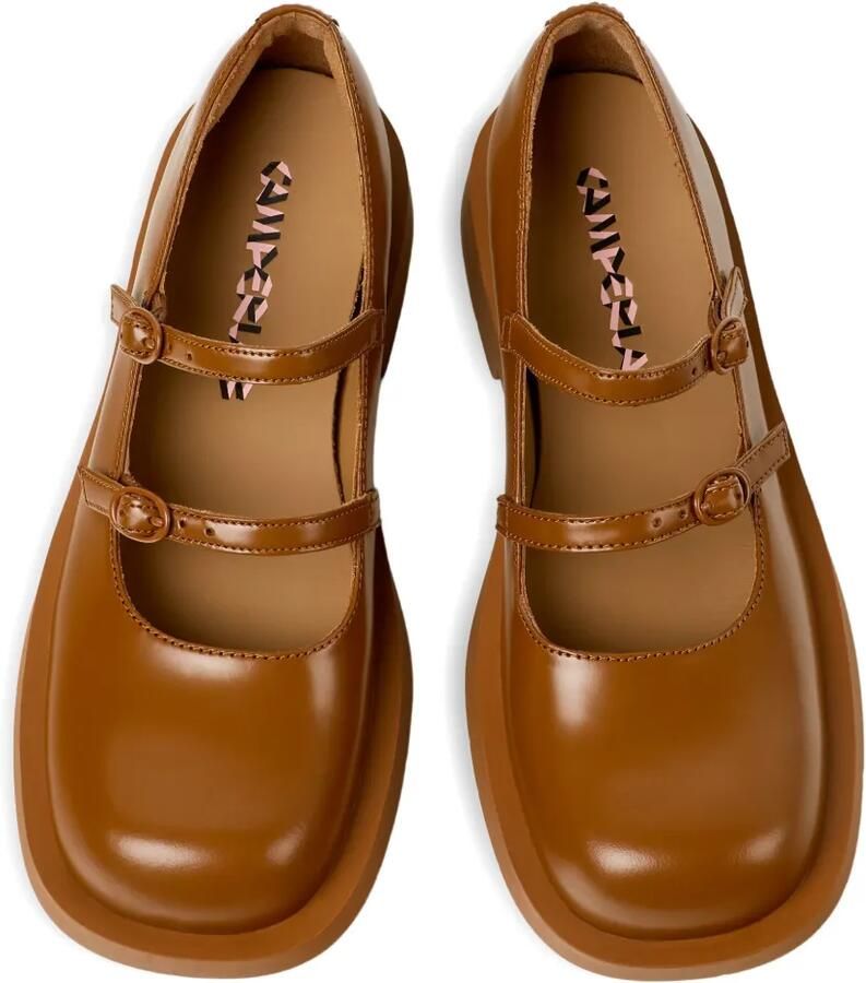 CamperLab 1978 leren pumps met dubbele gesp 005 MEDIUM BROWN 1 - Foto 2