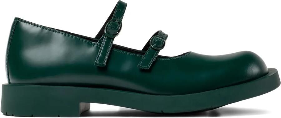 CamperLab 1978 leren pumps met dubbele gesp Groen