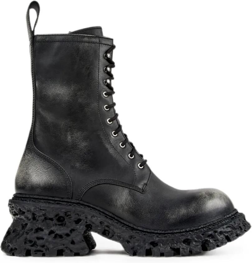 CamperLab Bikerboots met chunky zool Zwart
