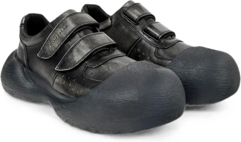 CamperLab Caramba leren low-top sneakers met klittenband Zwart - Foto 3