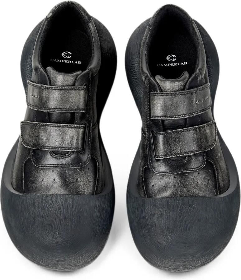 CamperLab Caramba leren low-top sneakers met klittenband Zwart - Foto 2