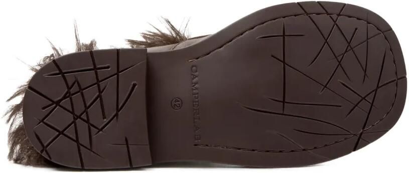 CamperLab Mil 1978 faux-fur-trim leather flat mules Bruin - Foto 5