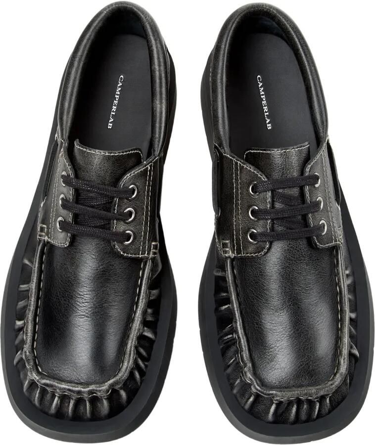 CamperLab Mil 1978 leather boat shoes Zwart - Foto 2